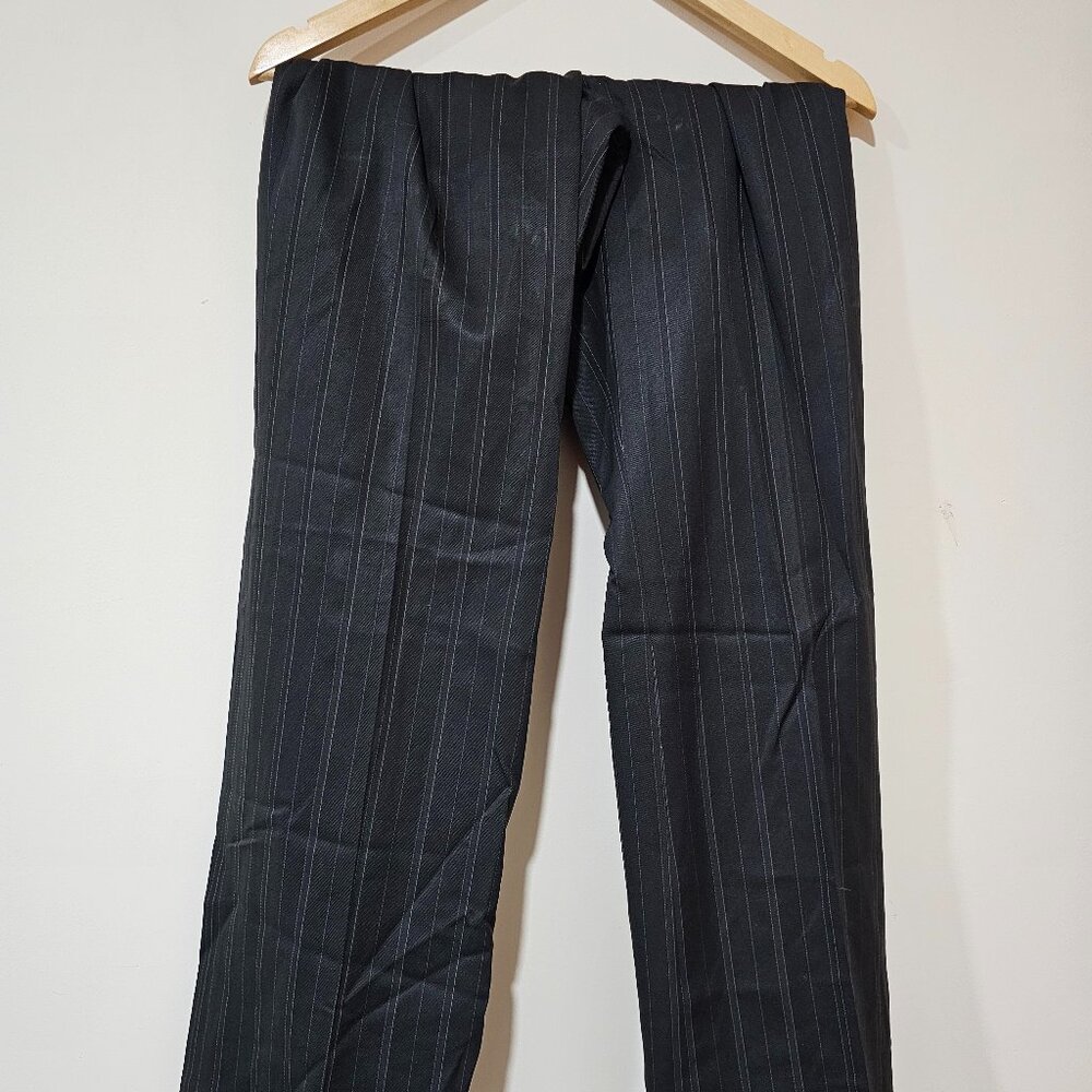 Black pants with white line pattern